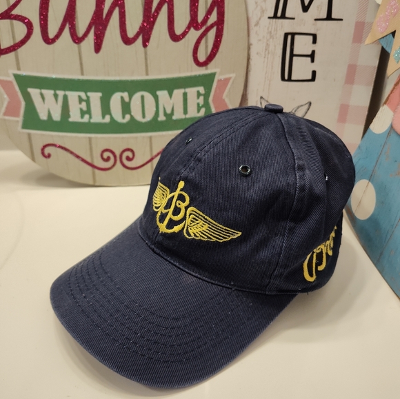 💙 Vintage Breitling Unisex Wear Cotton Adjustable Baseball Cap, Navy & Gold, OS - Picture 5 of 14